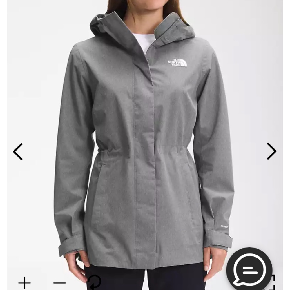 The North Face Black Hooded Rain Jacket Cinched Waist